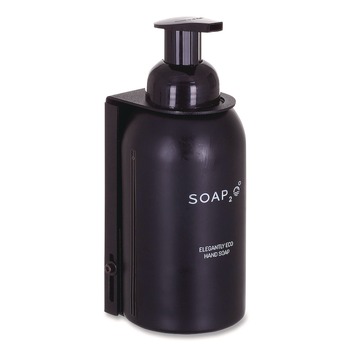 SOAP2O S2OMD350BDEA 350 mL Eco Glass Bottle Soap Dispenser - Black