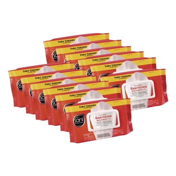 Sani Professional M30472 1-Ply 8 in. x 9 in. Unscented No-Rinse Sanitizing Multi-Surface Wipes - White (12/Carton)