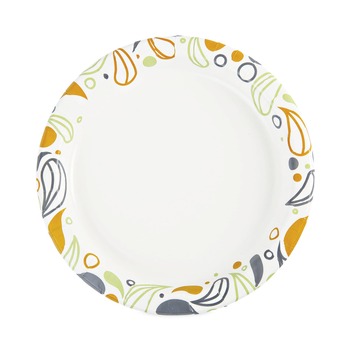 Boardwalk BWKDEER9PLT 9 in. Diameter Coated/Soak Proof Deerfield Printed Paper Plates - Multicolor (125/Pack, 8 Packs/Carton)