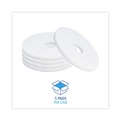 Floor Pads-Cleaning, Buffing & Polishing | Boardwalk BWK4013WHI 13 in. Diameter Polishing Floor Pads - White (5/Carton) image number 3