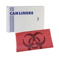 Low-Density Trash Bags | Boardwalk A6639PRK 33 in. x 39 in. 1.3 mil 33 gal. Linear Low Density Health Care Trash Can Liners - Red (150/Carton) image number 1