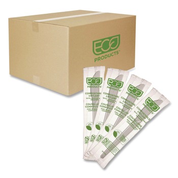 DISPOSABLE KNIVES | Eco-Products EP-S011-W Plantware 6 in. Knife Compostable Cutlery - White (1000/Carton)