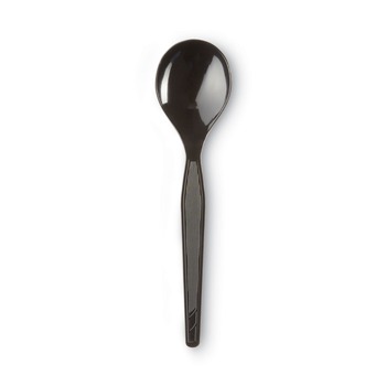 Dixie SH517 5-3/4 in. Heavyweight Plastic Cutlery Soup Spoons - Black (1000/Carton)