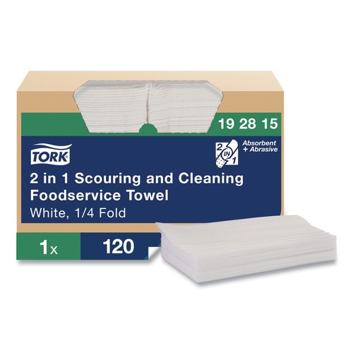Cleaning Cloths & Wipes | Tork 192815 13 in. x 21 in. 1-Ply 2 in 1 Wiper - White (120/Carton) image number 0