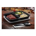 Food Containers & Lids | Pactiv Corp. NC333B Newspring DELItainer 7.5 x 9.87 x 1.75 32 oz Plastic Microwavable Container - Black/Clear (150/Carton) image number 3