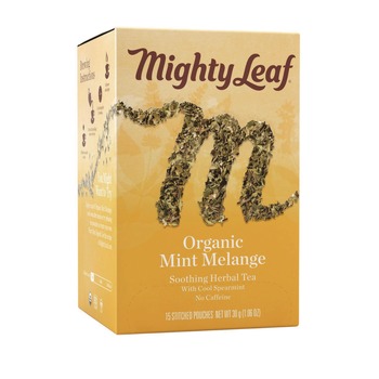 Mighty Leaf Tea 510142 Whole Leaf Tea Pouches - Organic Mint Melange (15/Box)