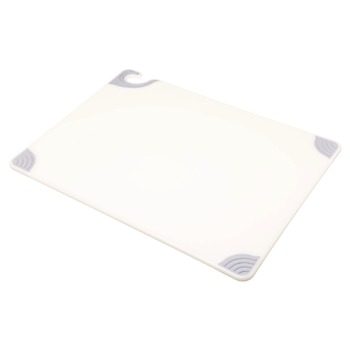 CUTTING BOARDS | San Jamar SAN CBG182412WH 24 in. x 18 in. x 0.5 in. Saf-T-Grip Plastic Cutting Board - White