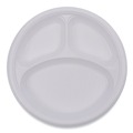 Plates | Boardwalk BWKPLTHIPS10WH3 10 in. Diameter 3-Compartment Hi-Impact Plastic Dinner Plates - White (500/Carton) image number 2