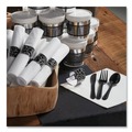 Cutlery Kits | Hoffmaster 119971 Pre-Rolled 8 in. x 8.5 in. Linen-Like CaterWrap Napkins with Black Cutlery (100/Carton) image number 3