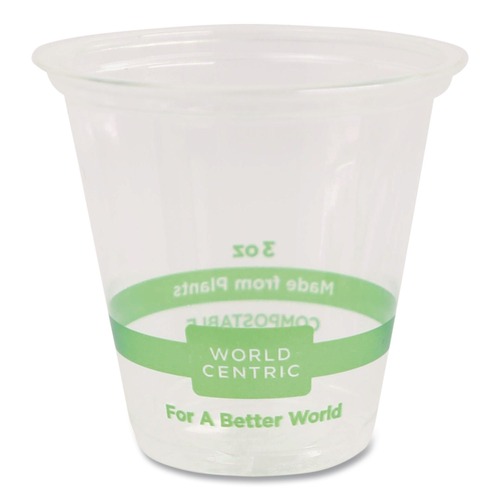 Cups | World Centric CP-CS-3 3 oz PLA Plastic Cold Cups - Clear (2500/Carton) image number 0